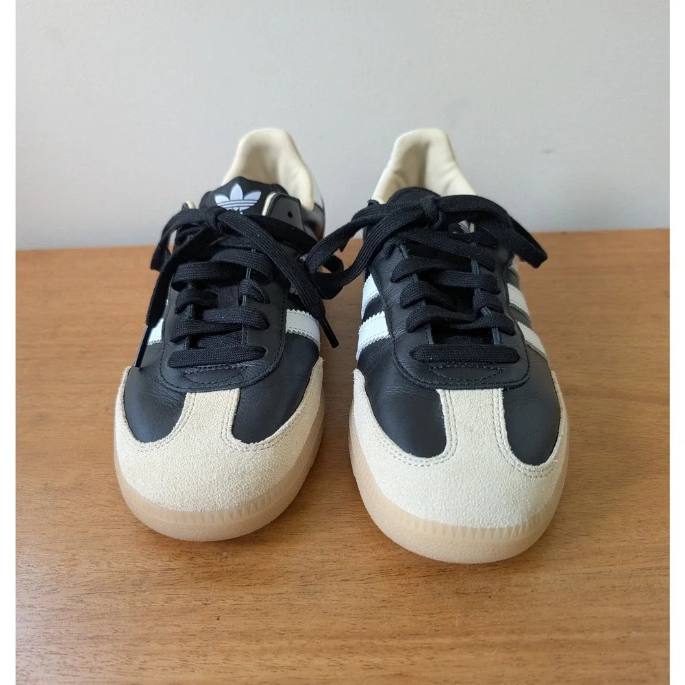 Adidas Samba OG Black White Gum Leather Sneakers B75807 Mens 9 US